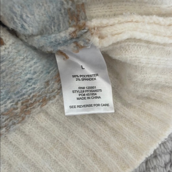 Pink Rose Women's Cream and Brown Patterned Sweater - Picture 7 of 7